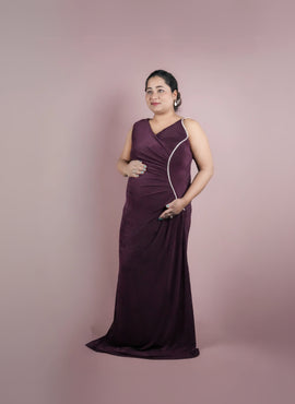 Wine plum maternity maxi