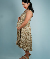 Brown Floral, mocha floral dress